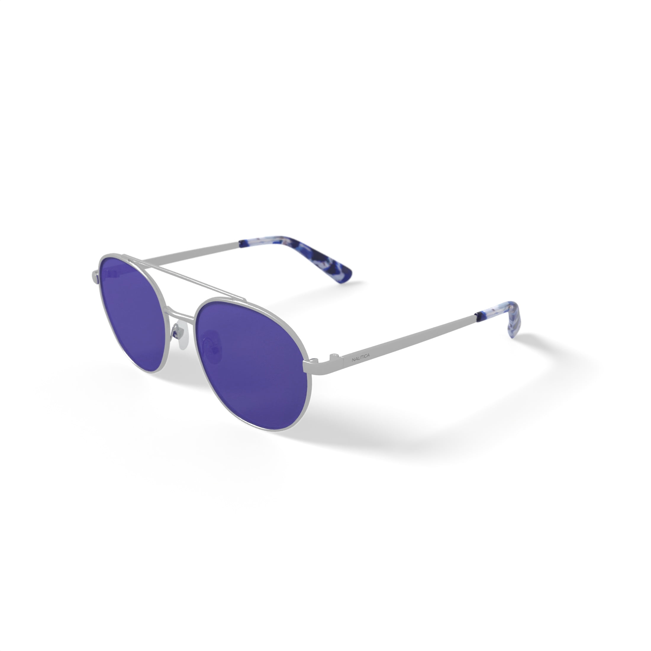 Nautica Women's Rx'able Fashion Sunglasses, NLS6012, Silver, 53-18-140, with Case