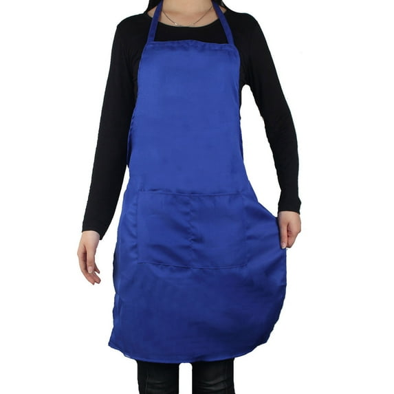 1 Pack Bib Apron with 2 Pockets, Waterpoof Resistant Chef Cooking Kitchen Aprons for Women Men, Blue