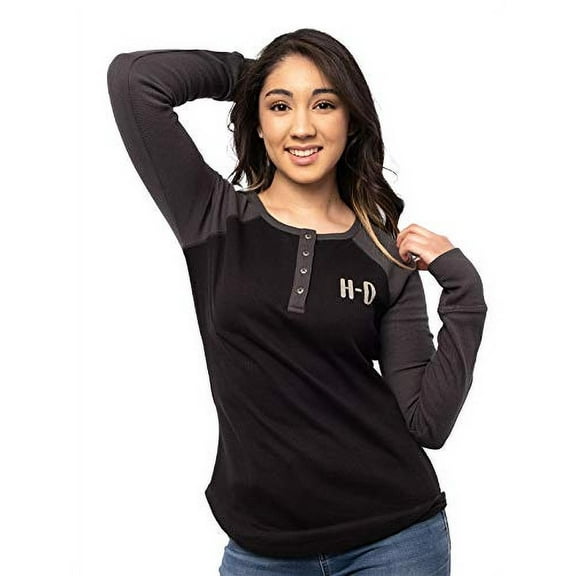 Harley-Davidson Women's Colorblock Henley - 98764-20VW - X-Small