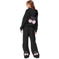 thumbnail image 2 of Cherry Sweatpants Set for Women Cherry Sweat Set for Women Women's 2 Piece Outfits Cherry Trim Print Hoodie Sweatsuit Sets Oversized Sweatshirt Wide Leg Sweatpants With Pockets, Black-L, 2 of 6
