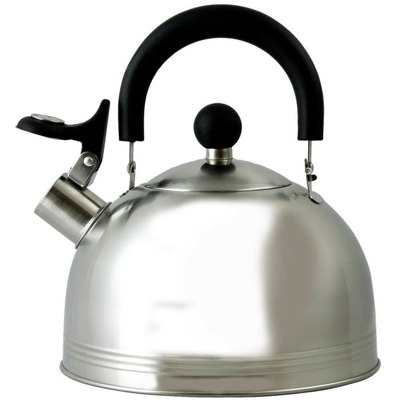 Mr. Coffee Carterton Bouilloire à Thé Sifflement en Acier Inoxydable, 1,5 Pinte, Poli Miroir