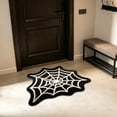 thumbnail image 5 of 18×28 Inch Halloween Spider Web Bath Mat, Non Slip Absorbent Bathroom Rug, Spooky Cobweb Floor Mat for Tub, Bedroom, Kitchen, Indoor Halloween Home Decor (A), 5 of 6