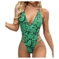 thumbnail image 5 of Up to 65% off! Pitauce One Piece Swimsuit Women Fashion Sexy Serpentine Print Hollow Out Backless Lace Up Cross Strap Bikini High Cut Vacation Beach Monokini Swimsuit, 5 of 5