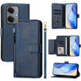 thumbnail image 1 of Funda para Oneplus NORD CE 3 5G con cremallera tipo cartera, tarjetero, marco de fotos, soporte y cordón, de piel sintética. azul, 1 of 5