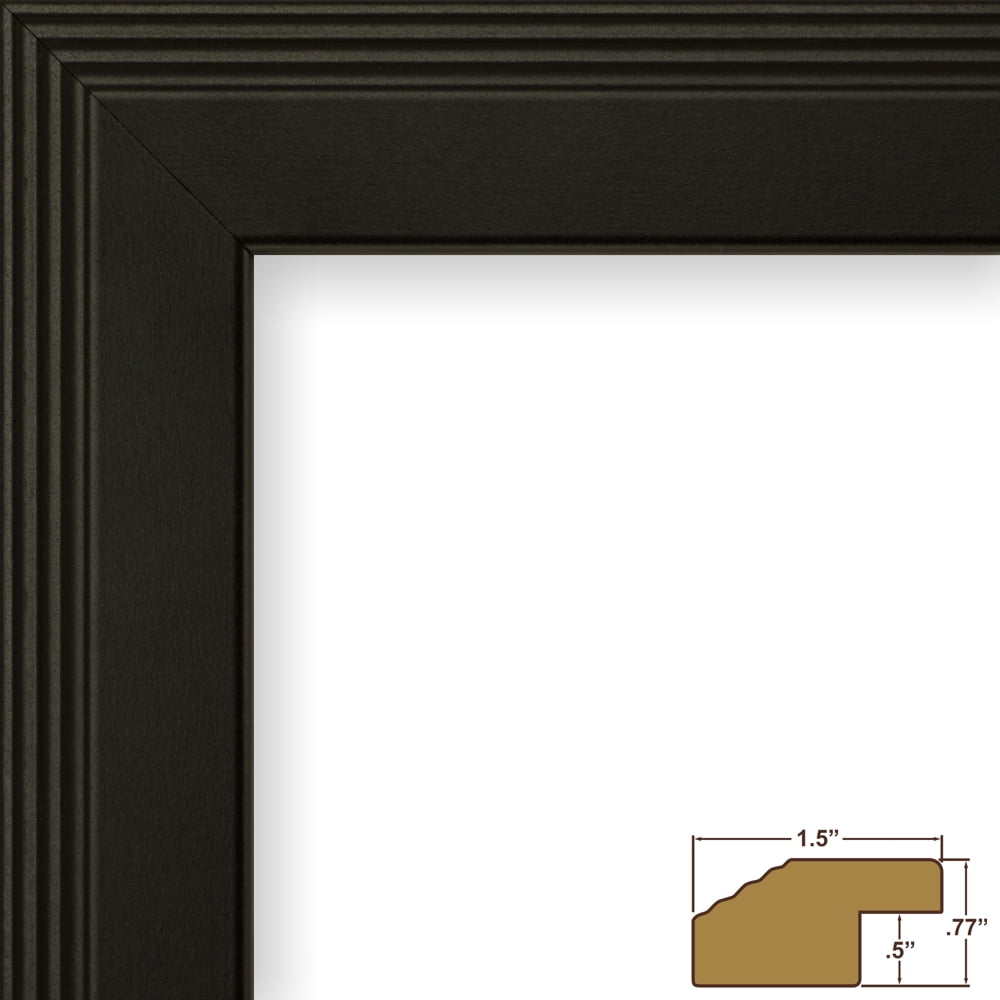 Craig Frames Mossehaus 1.5, 18x24 inch Picture Frame, Gallery Black