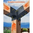 thumbnail image 4 of VEVOR Pergola Kit, 4x4 inch 3-Way Slanted Brackets for 3.5x3.5 inch Wood Beams in Actual Size, 2-pack Pergola Brackets with 2 Post Bases and 2 Wall Mount Bases, for Outdoor Pergolas, Gazebos, Sheds, 4 of 9