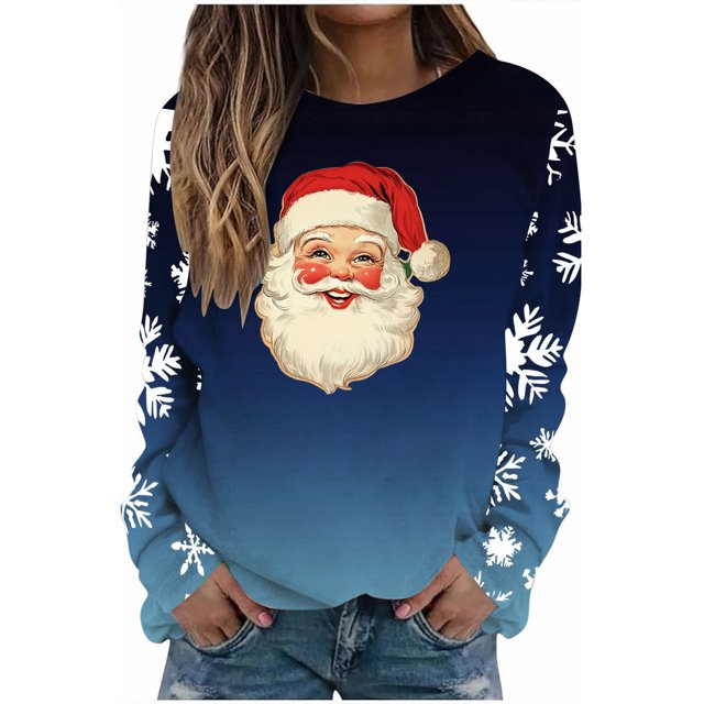 Chandails en Molleton Sans Capuche d'Halloween pour Femmes Imprimé Décontracté Coupe Ample Manches Longues Col Rond Haut d'Hiver pour Automne Printemps Mode de Rue Usage Quotidien Scolaire