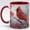 Accent Mug - As image, variant on Elegant Red Cardinal Art Ceramic Mug 11oz, Hand Painted Cardinal Bird Coffee Cup with Soft Floral Illustration