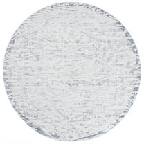 SAFAVIEH Hunter Jeremy Abstract Polyester Area Rug, Ivory/Dark Grey, 6'7" x 6'7" Round
