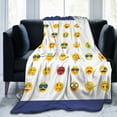 thumbnail image 7 of Hipster Facial Expression Throw Blanket, Fluffy Soft Cozy Blanket Flannel Plush Microfiber Couch Throw 60"x50", 7 of 7