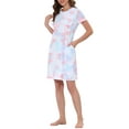 thumbnail image 4 of INSPIRE CHIC Women's Sleepshirts Lounge Dress Sleepwear Crew Neck with Pockets Pajamas Nightgown S Pink, 4 of 5