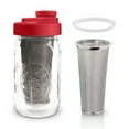 thumbnail image 6 of Cold Brew Coffee Maker Kit: Wide Mouth Mason Jar with Screw Top Lid, Stainless Steel Filter for Delicious Brewed Coffee, Infused Tea, Alcohol - 1 Quart 32 oz Old Glory Red, 6 of 7