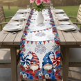 thumbnail image 4 of Independence Day Gnomes Table Runner 70 Inches, 4th of July Red Blue Poppy Floral Bed Runner Dresser Scarves Tabletop for Indoor Outdoor Parties/Ceremony/Banquet, 13" x 70", 4 of 9
