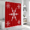 thumbnail image 6 of Red Christmas Shower Curtain, Waterproof Shower Curtains for Bathroom, Xmas Snowflake Winter Washable Fabric Bathtub Curtain Set Bath Decor with 12 Hooks 72"x78", 6 of 8