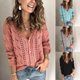 thumbnail image 2 of Suéter de cuello en V hueco de manga larga cárdigan de punto de mujer de primavera y otoño de Europa y Estados Unidos ropa de mujer, 2 of 5