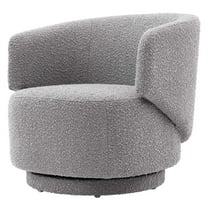 Swivel Armchair Chair, Light Grey Gray, Fabric, Living Kitchen Cafe Bistro Hospitality Restaurant, Modern Contemporary HB34746