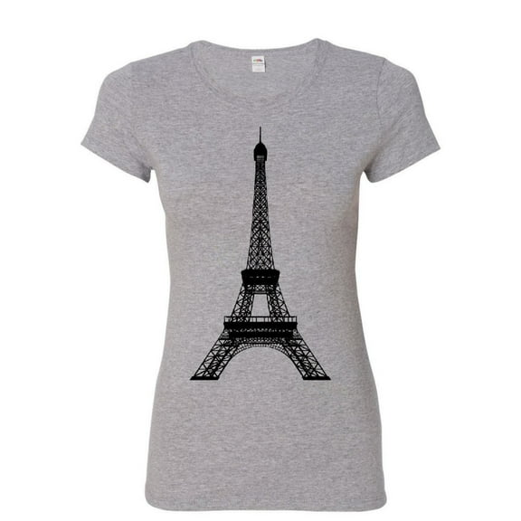 Tee Hunt Eiffel Tower Women's T-Shirt Paris France Sightseeing Travel Europe Shirt
