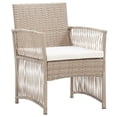 thumbnail image 1 of vidaXL Garden Armchairs with Cushions 2 pcs Beige Poly Rattan, 1 of 5