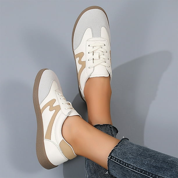 Zapatos deportivos para mujer, zapatillas antideslizantes con espuma viscoelástica y cordones, zapatillas deportivas para correr, zapatillas de moda.