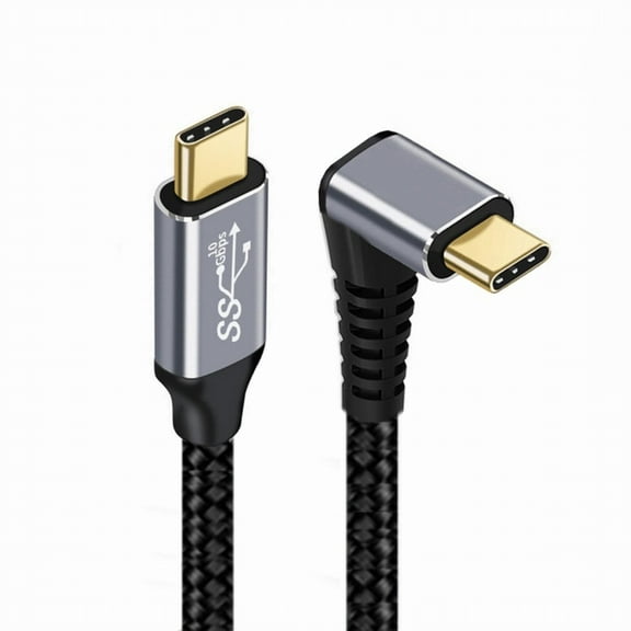 Chenyang 1.0M 90 Degree Up Down Angled Type-C USB-C Male to Male USB3.1 10Gbps 100W Data Cable for Laptop Phone