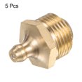 thumbnail image 3 of Unique Bargains 5 Pcs Raccord Droit en Laiton R3/8-19 Filetage SAE Accessoires de Tétine Hydraulique, 3 of 7