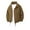 #218-Brown, variant on Donemore Men's Solid Color Long Sleeve Lapel Windproof Mountaineering Jacket with Zipper Pockets, Outdoor Casual Stylish Design