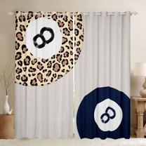 jejeloiu Billiard Game Gaming Curtains Pack of 2 (42x84 Each),Leopard Cheetah Pattern Curtains Blackout,Gray Black Brown Bedroom Curtains For Men Women,Breathable Home Decor