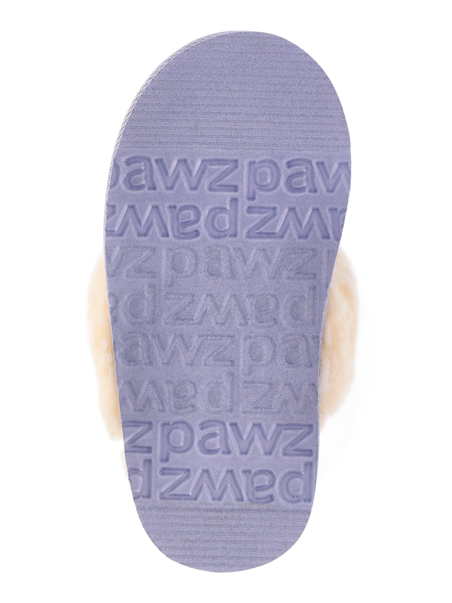Pawz Girls Faux Shearling Slippers with Slingback Strap