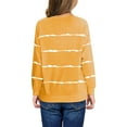 thumbnail image 2 of Langwyqu Girls Kids Crewneck Long Sleeve Pullover Tops Spring Fall Stripe Tops for 4-15 Years, 2 of 5