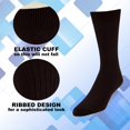 thumbnail image 5 of EMEM Apparel Men's Casual Soft Ribbed Cotton Knit Classic Mid Calf Crew Dress Hosiery Socks 5-Pack Black 9-11, 5 of 5