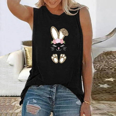

FREE SHIPPING-camisole Easter Fashion Women s Casual Sleeveless Printed Ladies Sweatshirts Tops Vest nightgowns for women lingerie valentines day birthday gifts Black