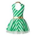 thumbnail image 4 of YONGHS Kids Girls Christmas Candy Cane Dance Costume Stripes Ballet Figure Skating Performance Leotard Dress Green 12, 4 of 7