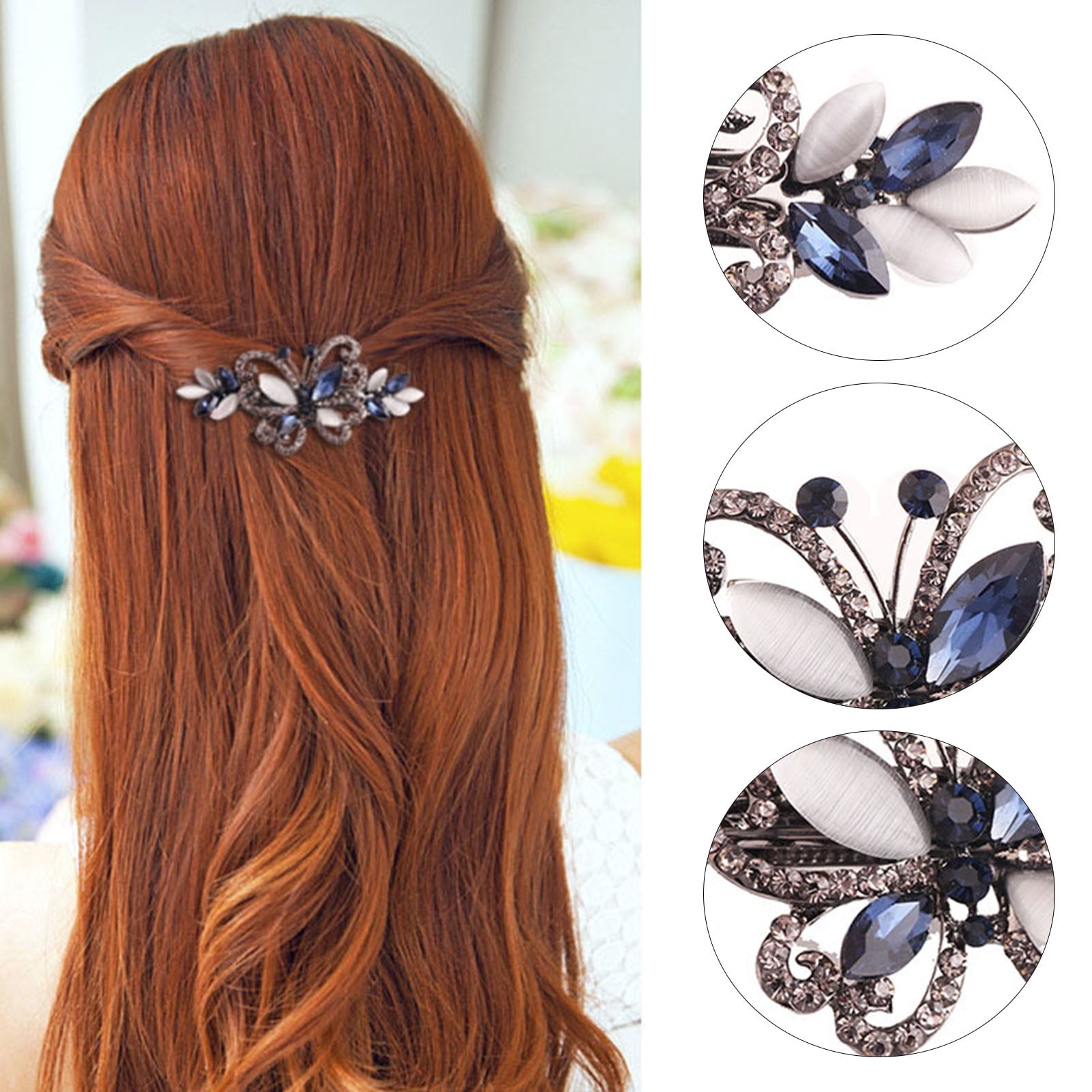 Crystal Hair Clip, Rhinestones Barrettes Pins Vintage Spring Clips  Decorative Bridal Wedding Formal Event Jewelry Accessory For Women Girl  Save Money On Temu Temu | Retro Rhinestone Hair Clips Butterfly Hairpin  Crystal