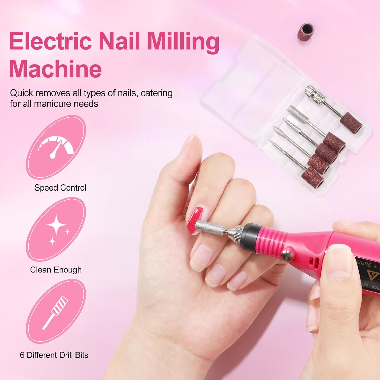 NeoMart - Acrylic Nail Kit with Drill and U V Light, Professional Nail Kit Acrylic Set for beginners with Everything 3PC Powder 24PC Glitter Fake Tips Decoration Nails Set DIY Home Salon
