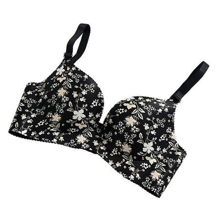 

YXGla Bra Floral Print Seamless Women Push Up Padded Brassiere for Daily Wear