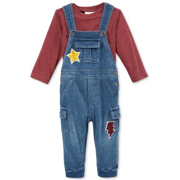 First Impressions Ensemble 2 Pcs pour Bébés Garçons, T-Shirt à Manches Longues 24 m et Salopette – Rouge Cralet