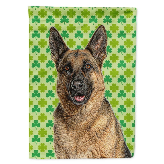 St. Patricks Day Shamrock German Shepherd Garden Flag