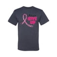 thumbnail image 2 of Wild Bobby, Never Give Up Fight Cancer, Breast Cancer Awareness, Men Graphic Tee, Vintage Heather Navy, Medium, 2 of 4