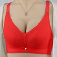 thumbnail image 2 of safuny Push-Up Bra for Women Ultra Light Lingerie Fashion Comfortable Lace Beauty Back Strap Wrap Plus Size Comfort Daily Brassiere Underwear Steel Ring Free Wireless Red 40, 2 of 3