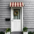 thumbnail image 2 of Awntech 4.38 Ft Charleston Sloped Fixed Awning with Scrolled Iron Arms (52.5in x 24in x 24in), Burgundy/Tan Stripe, 2 of 3