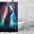 thumbnail image 2 of Coolnut Shower Curtain Wolf Bathroom Decor Watercolor Shower Curtain Sets Fabric Cloth Bathroom Curtains with Hooks 60x72 Inch, 2 of 6