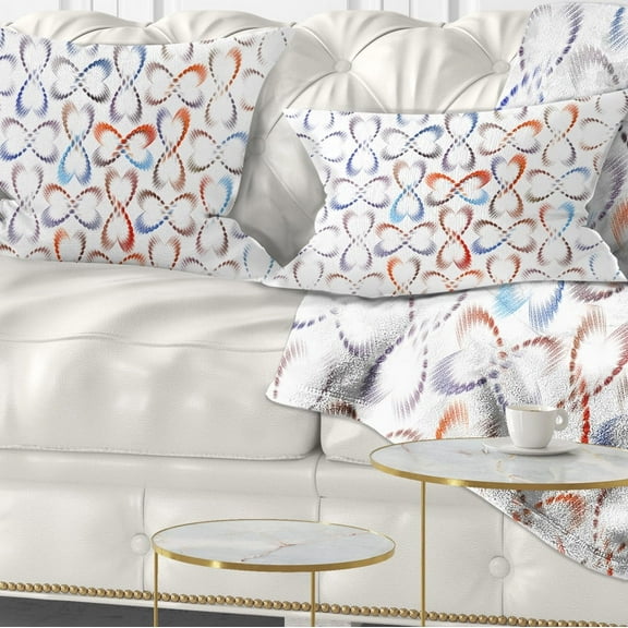 Designart Butterflies Fractal Outline Art - Abstract Throw Pillow - 12x20