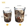 thumbnail image 3 of Fotbe Adorable Flower Field Cow Cesto de Ropa con Asas, Cesto Impermeable de Gran Capacidad, Bolsa de Lavado para Dormitorio, Cesto de Ropa con Ruedas y Asas-Small, 3 of 6
