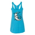 thumbnail image 2 of Wild Bobby Crescent Moon Astrology Puff Print Fashion Tri-Blend Racerback Tank Top, Vintage Turquoise, Large, 2 of 6