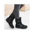 thumbnail image 5 of Tenmix Womens Booties Flats Ankle Boots Buckle Zip Up Boots Outdoor Shoes, 5 of 5