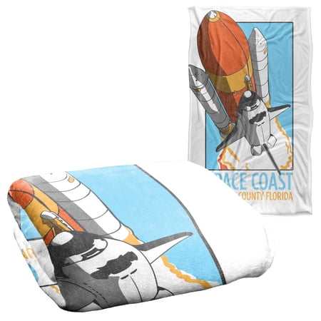 NASA Space Coast Silky Touch Super Soft Throw Blanket 36' x 58',Space Coast