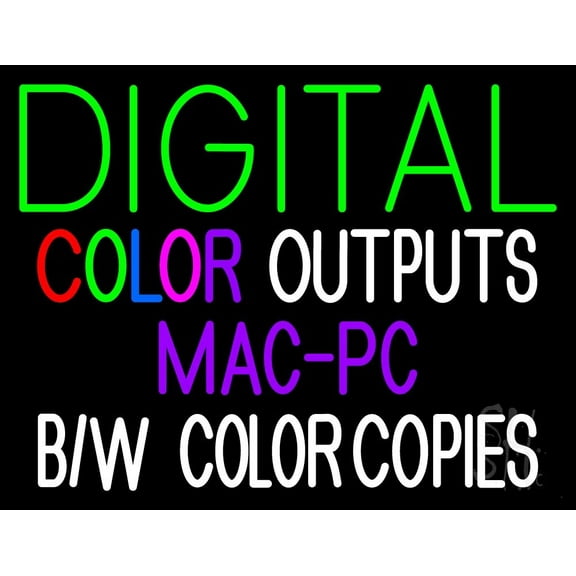 Digital Printing LED Neon Sign 15 x 19 - inches, Clear Edge Cut Acrylic Backing, with Dimmer - Bright and Premium built indoor LED Neon Sign for Computer & Electronics store decor.