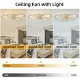 thumbnail image 4 of 39.4'' Ceiling Fan with Light and Remote Control, Modern Large Low Profile Flush Mount Ceiling Fan Lights,3 Color 6 Speeds with Dimmable Light for Bedrooms, Living Rooms, Dining Rooms, 4 of 8