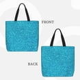 thumbnail image 3 of Naloa Blue Glitter Tote Bag for Women, Foldable Tote Bag With Zipper, Large Shoulder Bag, Top Handle Handbag for Travel, Work, Shopping, 3 of 9