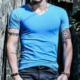 thumbnail image 5 of Man T Shirt Summer Hipster Low Cut V Neck Comfortable Short Sleeve Pullove, 5 of 9